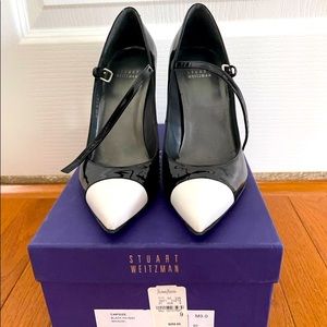 Stuart Weitzman Patent Leather Pump with Ankle Strap
